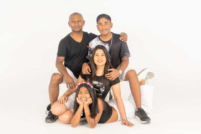 Family portrait with teenage children