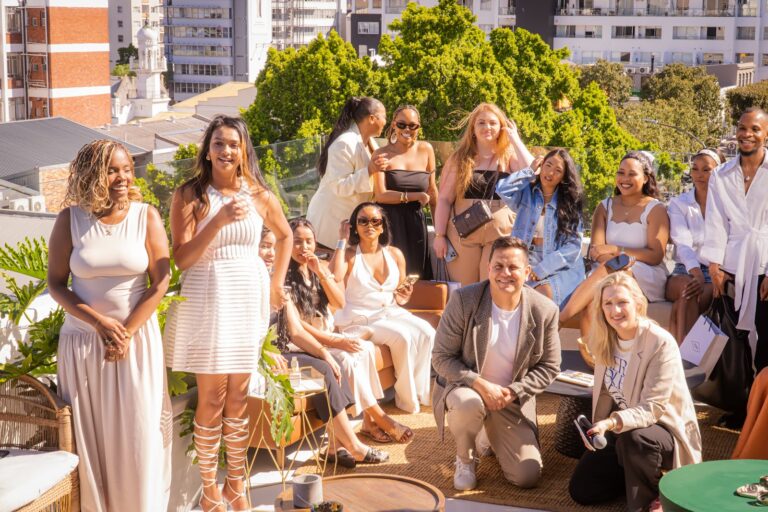 Guests gathered on a rooftop at the Fossil brand activation